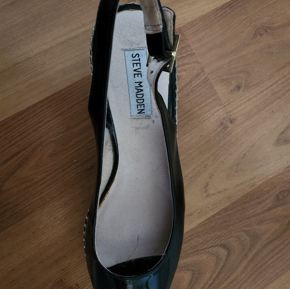 Black patent cork look wedge - Picture 2 of 4